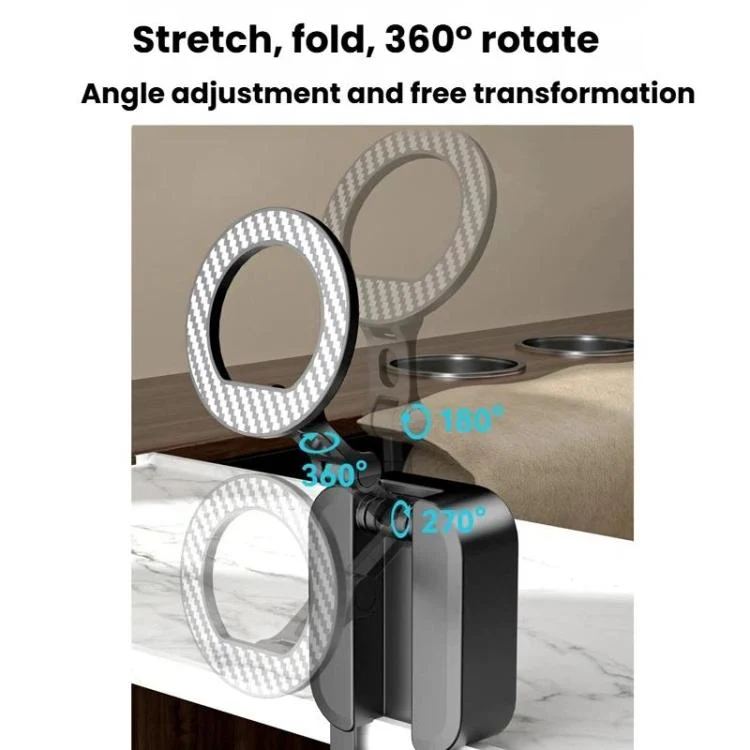 Portable Rotatable Foldable Desktop Magnetic Phone Holder(Black) - Image 6