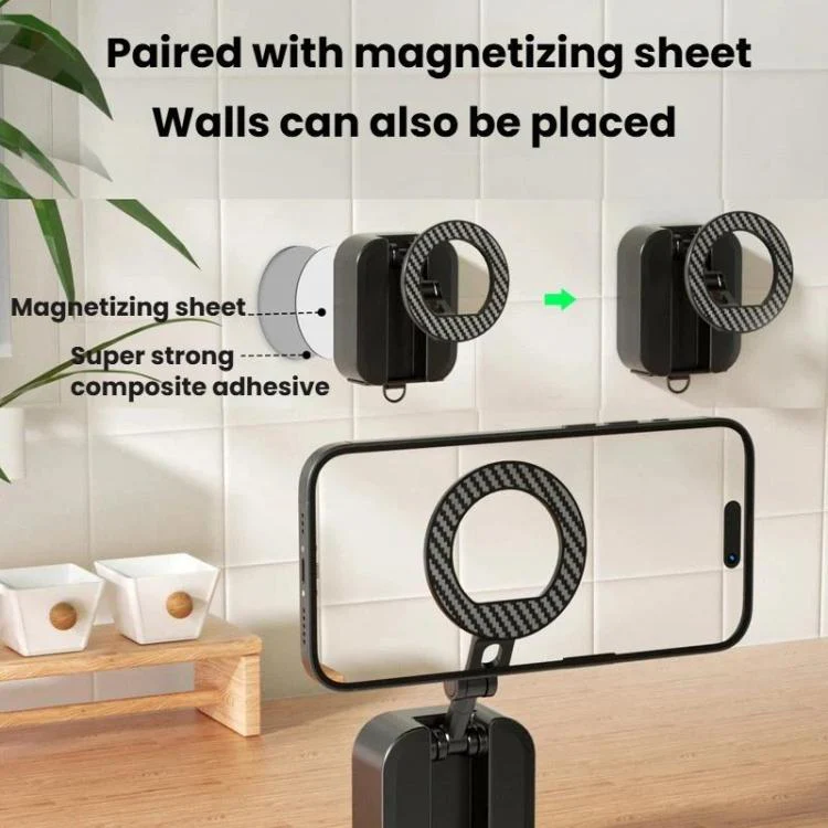 Portable Rotatable Foldable Desktop Magnetic Phone Holder(White) - Image 10