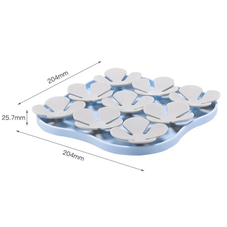 Portable Silicone Cats And Dogs Licking Bowl Multifunctional Anti-Choking Food Mat(Light Blue+Gray) - Image 3