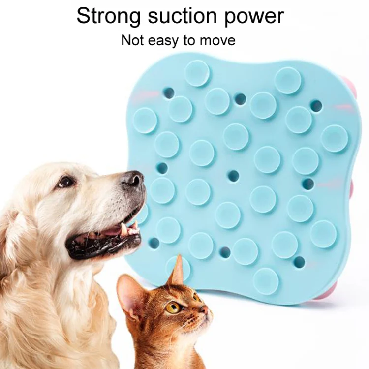 Portable Silicone Cats And Dogs Licking Bowl Multifunctional Anti-Choking Food Mat(Light Blue+Gray) - Image 7