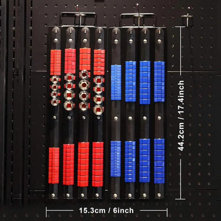 Portable Socket Storage Holder With Handle For 1/4, 3/8, 1/2 Inch Drive Sockets(Blue) - Image 6