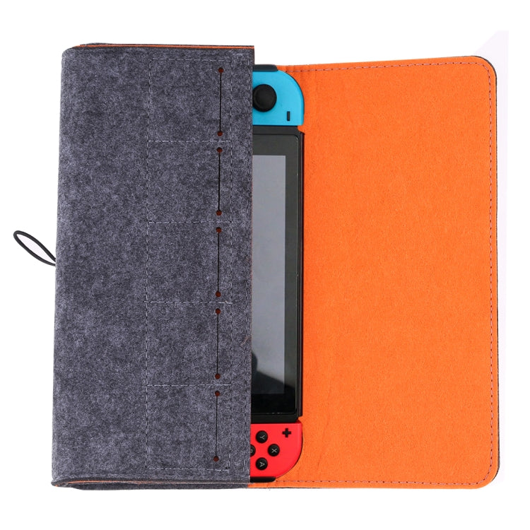 Portable Soft Felt Handbag Storage Protective Bag for Nintendo Switch(Dark Gray) - Image 4