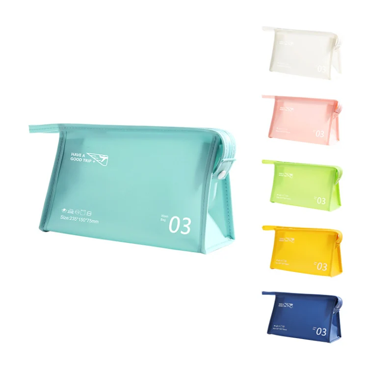 Portable Waterproof PVC Toiletry Bag Cosmetic Storage Bag Travel Clutch(Light Blue) - Image 2