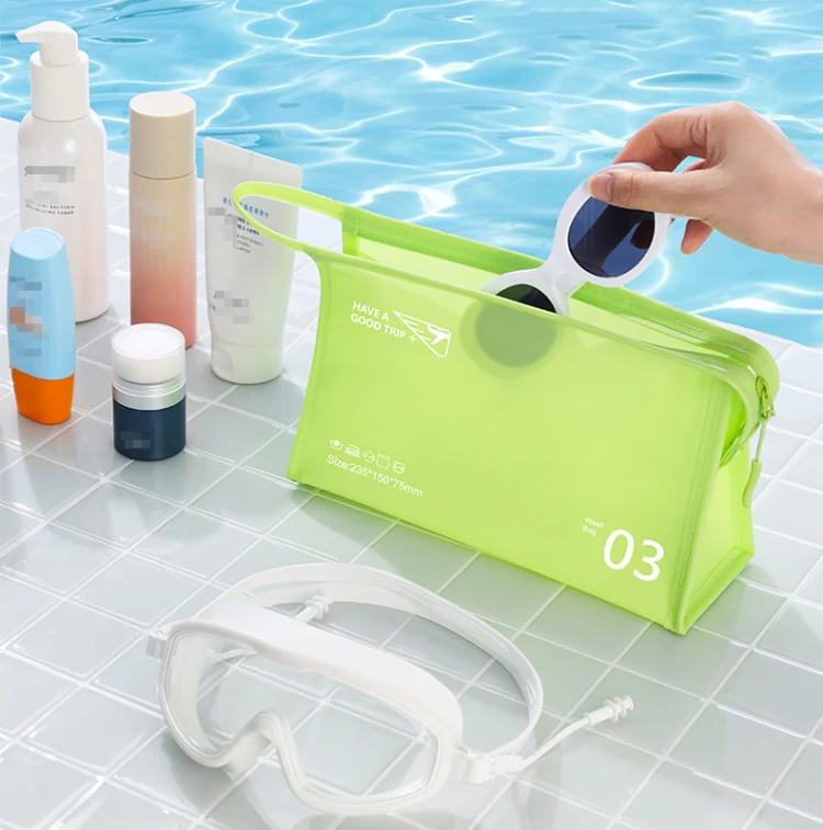 Portable Waterproof PVC Toiletry Bag Cosmetic Storage Bag Travel Clutch(Navy Blue) - Image 7