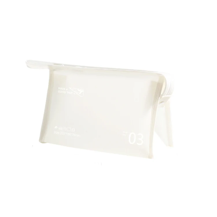 Portable Waterproof PVC Toiletry Bag Cosmetic Storage Bag Travel Clutch(White)