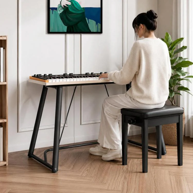 Portable Widened Thickened Electronic Piano Metal U-shaped Frame(Black) - Image 5