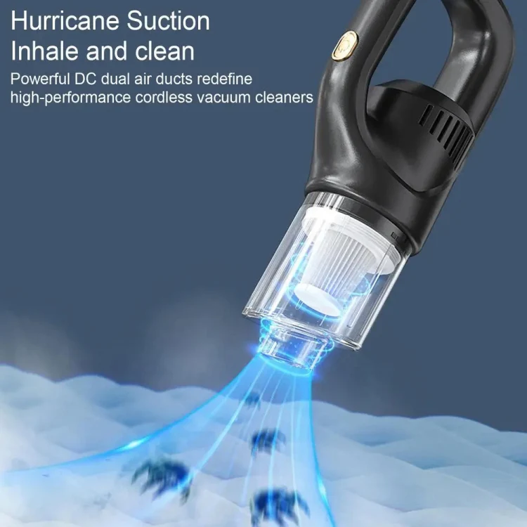 Powerful Portable Wireless Charging Car Vacuum Cleaner, Color: Black - Image 4