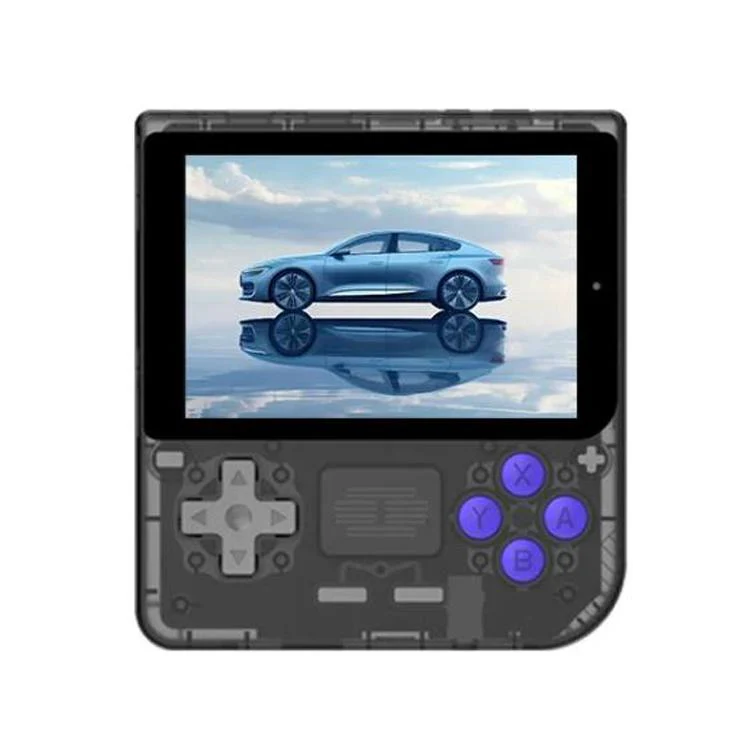 POWKIDDY V10 Retro Handheld Game Console 3.5-inch IPS OCA Full Fit, Quad-Core Cortex-A35 1.5GHz 128G(Black Transparent)