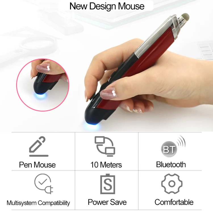 PR-08 Multifunctional Wireless Bluetooth Pen Mouse Capacitive Pen Mouse(Black) - Image 3