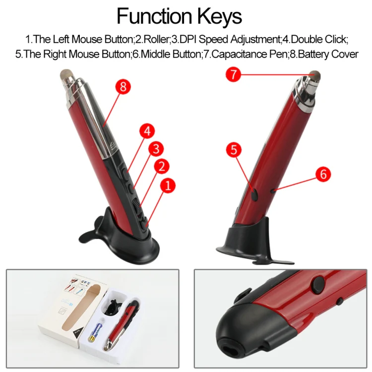 PR-08 Multifunctional Wireless Bluetooth Pen Mouse Capacitive Pen Mouse(Blue) - Image 8