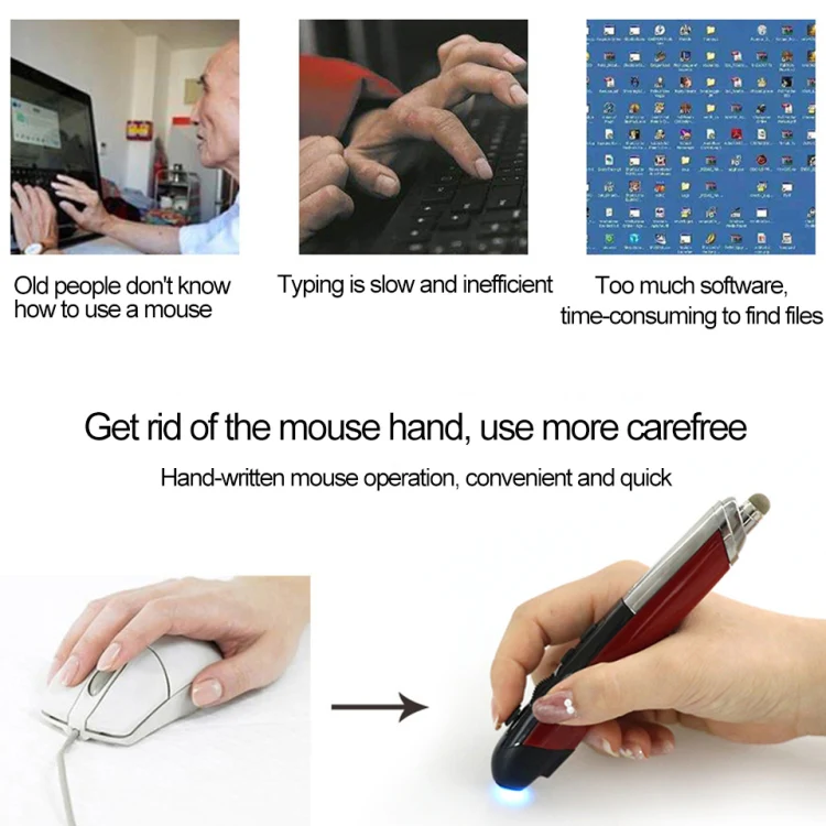 PR-08 Multifunctional Wireless Bluetooth Pen Mouse Capacitive Pen Mouse(White) - Image 4