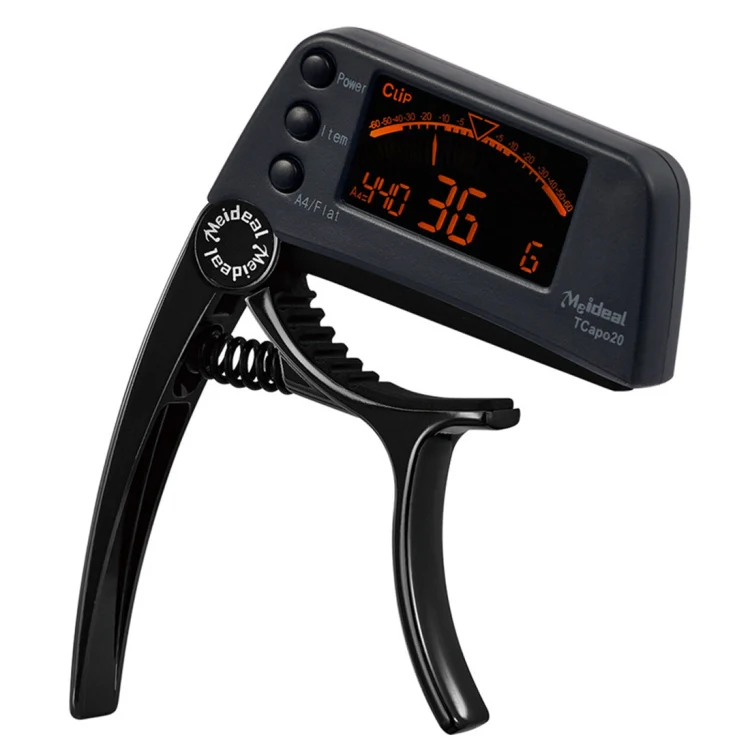 Professional Guitar Tuner Clip, Loftstyle Chromatic Clip-on Tuner with Rotational LCD Screen Light Display Single-handed Guitar Capo - Image 2