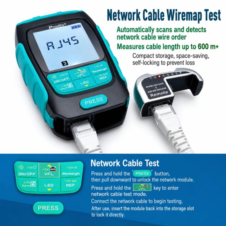 Proskit MT-7615-C 15nW Multifunctional Optical Power Meter 4 In 1 Fiber Optic Tester - Image 10