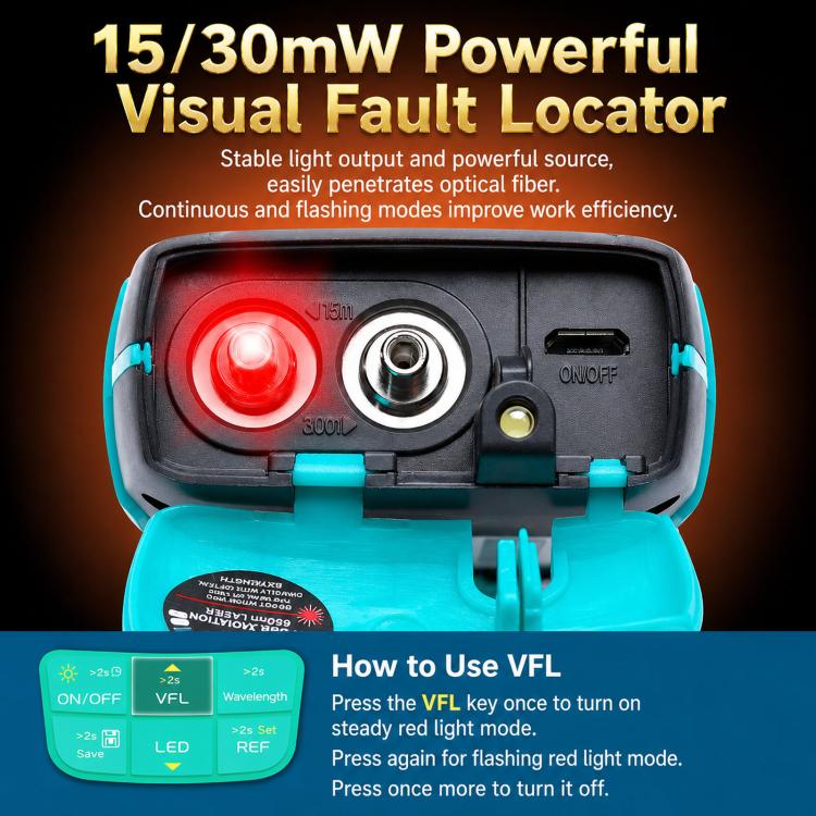 Proskit MT-7615-C 15nW Multifunctional Optical Power Meter 4 In 1 Fiber Optic Tester - Image 6
