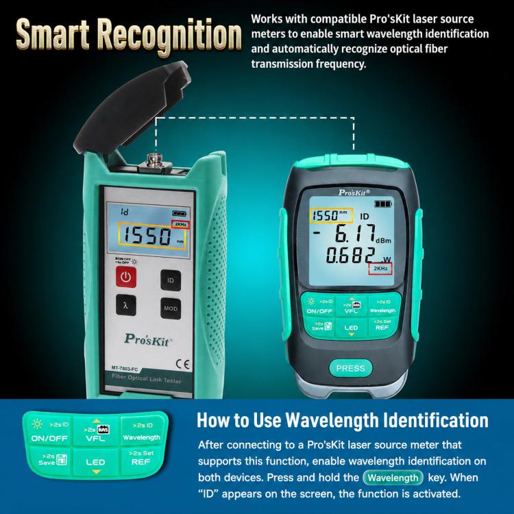 Proskit MT-7616-C 30nW Multifunctional Optical Power Meter 4 In 1 Fiber Optic Tester - Image 7
