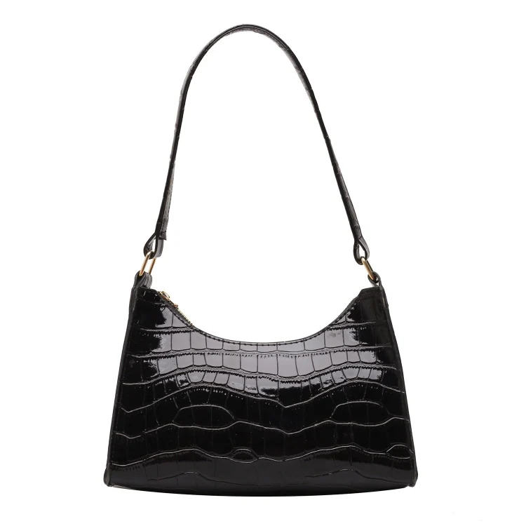 PU Leather Armpit Small Square Bag Female Stone Pattern Shoulder Bag Handbag(Green) - Image 2