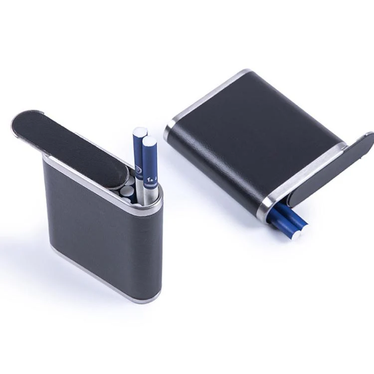 PU & Metal Cigarette Case for Men 20-Cigarette Capacity Crush-Proof Cigarette Holder(Black) - Image 3