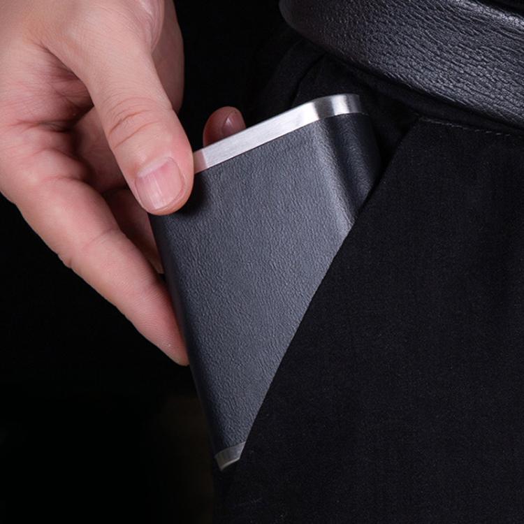 PU & Metal Cigarette Case for Men 20-Cigarette Capacity Crush-Proof Cigarette Holder(Carbon Fiber) - Image 6