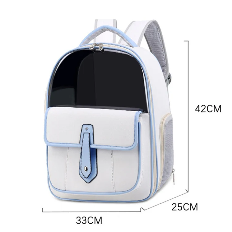 PU Pet Bag Cats And Dogs Outing Carrying Capsule Double Shoulder Backpacks(Model 6 Pink) - Image 3