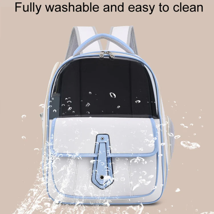 PU Pet Bag Cats And Dogs Outing Carrying Capsule Double Shoulder Backpacks(Model 6 Pink) - Image 5