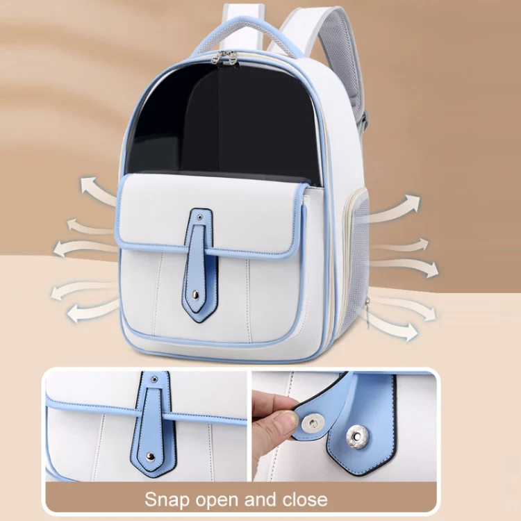 PU Pet Bag Cats And Dogs Outing Carrying Capsule Double Shoulder Backpacks(Model 6 Pink) - Image 7