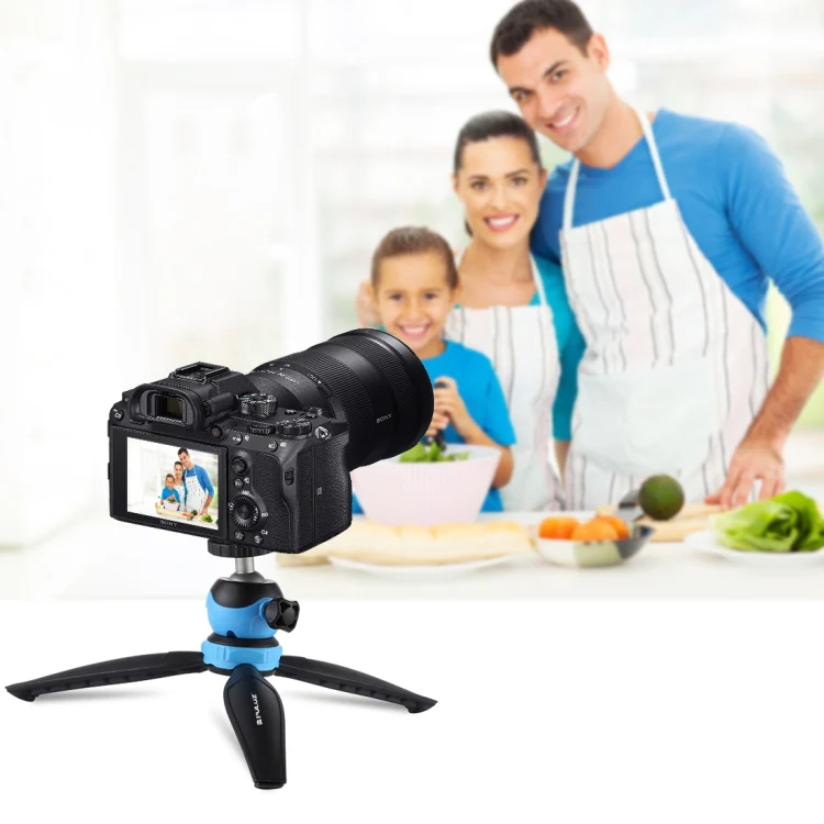 PULUZ 20cm Pocket Plastic Tripod Mount with 360 Degree Ball Head for Smartphones, GoPro, DSLR Cameras(Blue) - Image 8
