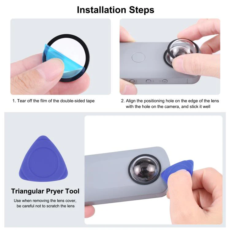 PULUZ Lens Guard PC Protective Cover Kits for Ricoh Theta SC2 / S / V(Transparent) - Image 6
