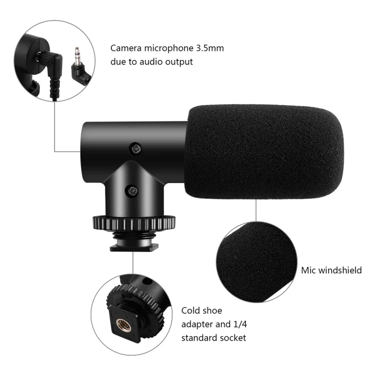 PULUZ Live Broadcast Smartphone Video Vlogger Kits Microphone + Tripod Mount + Phone Clamp Holder (Black) - Image 3