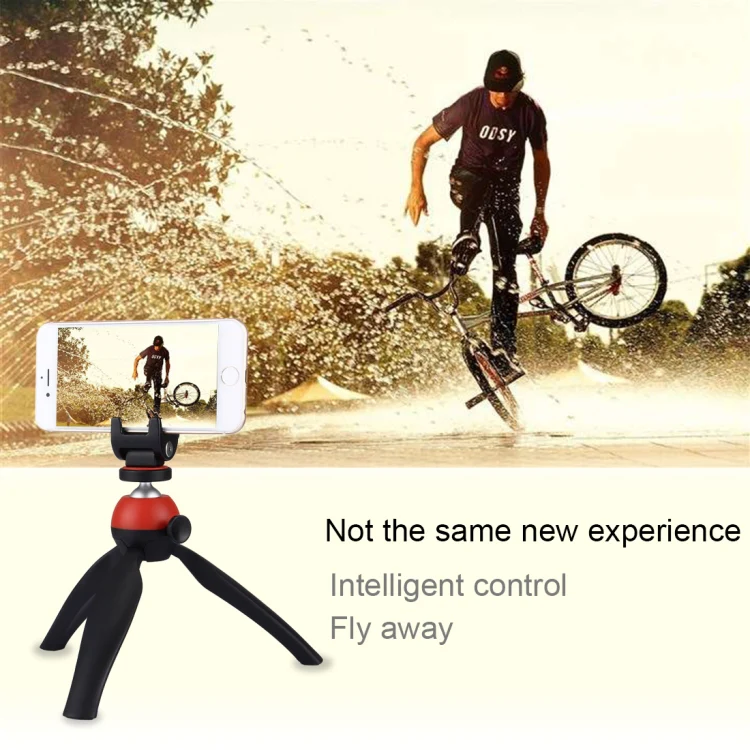 PULUZ Pocket Mini Tripod Mount with 360 Degree Ball Head & Phone Clamp for Smartphones(Red) - Image 9