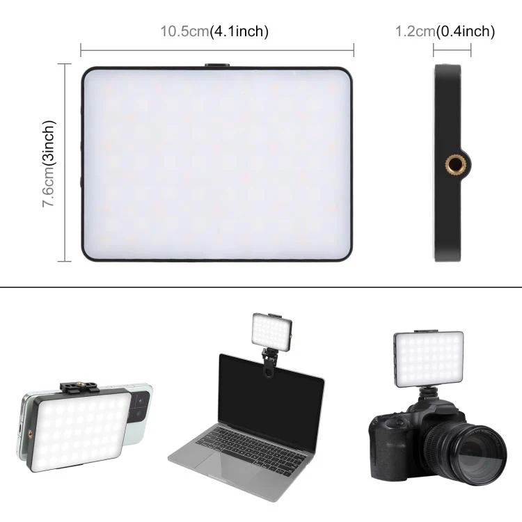 PULUZ Thin Pocket 94 LEDs RGB Full Color Beauty Fill Light Handheld Photography LED Light (Black) - Image 3