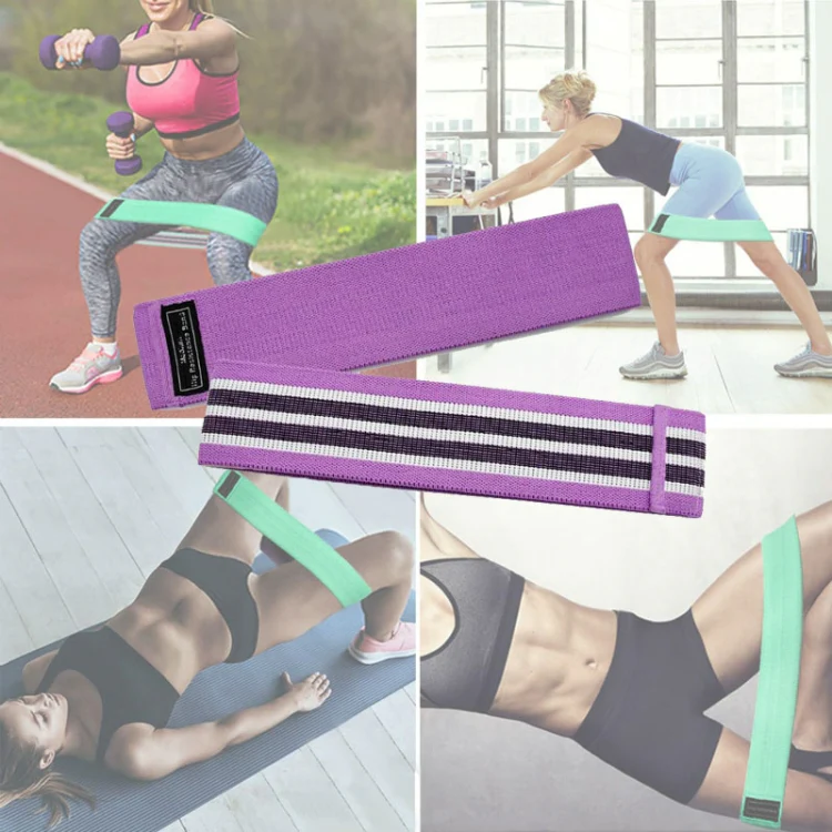 Purple Rally Polyester-cotton + Latex Yarn Loop Tension Band Yoga Resistance Band, Size: 76 x 8cm - Image 2