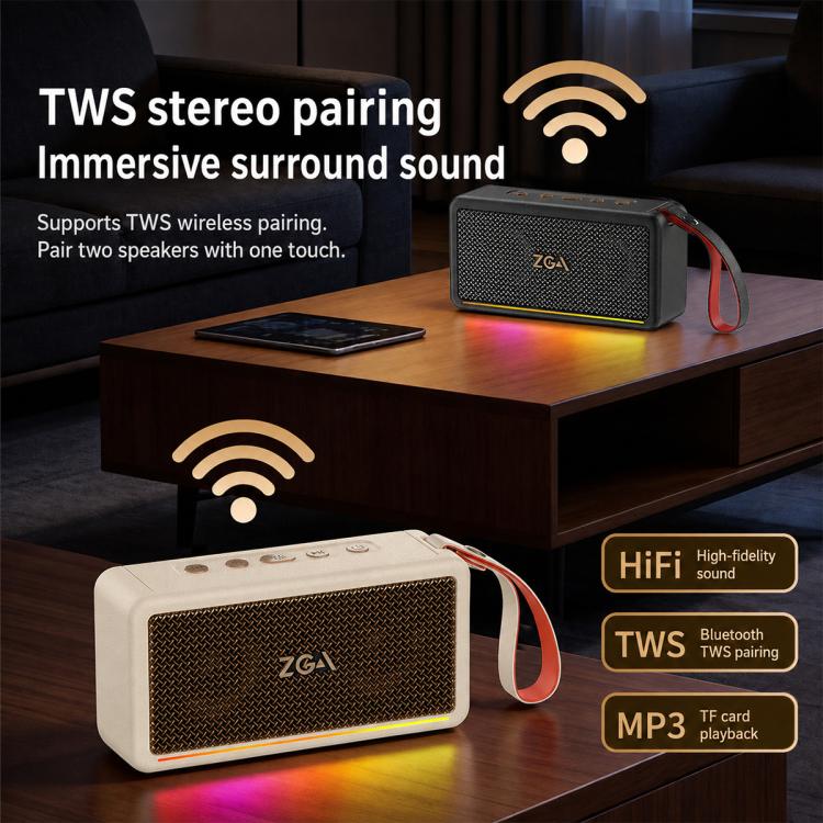 PZ009 PLUS Portable Retro Wireless Bluetooth Speaker(Beige) - Image 3