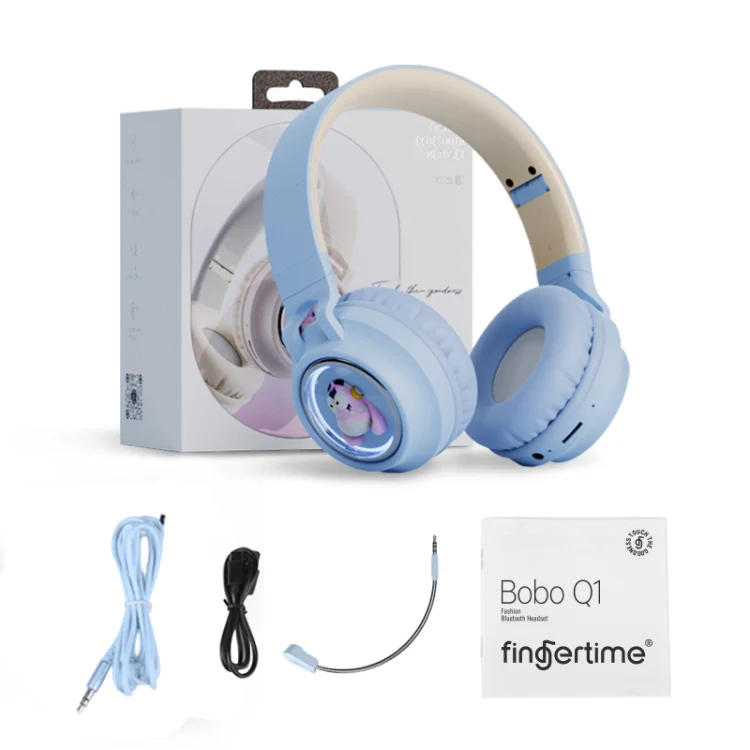 Q1 Headphones Monster Kids Over-Ear Bluetooth Earphones(Blue) - Image 8