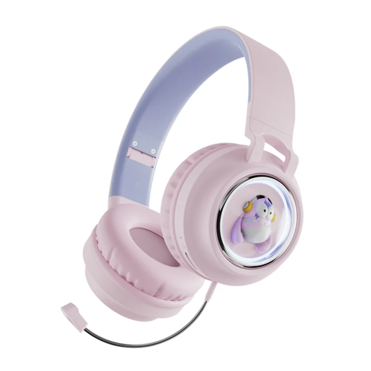 Q1 Headphones Monster Kids Over-Ear Bluetooth Earphones(Pink) - Image 2