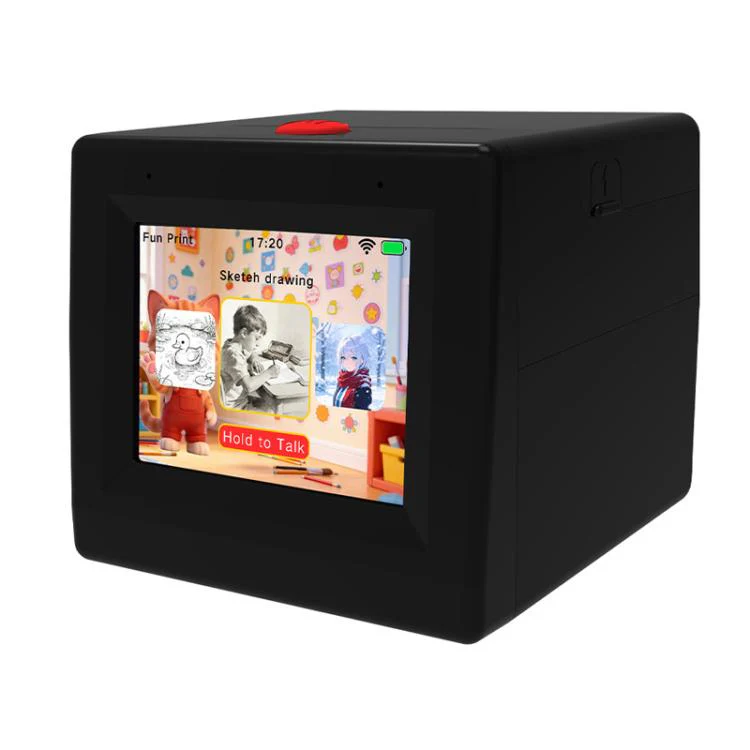 Q15 AI Mini Wireless Thermal Printer with 3.5-inch Screen & Voice-to-Image Function(Black)
