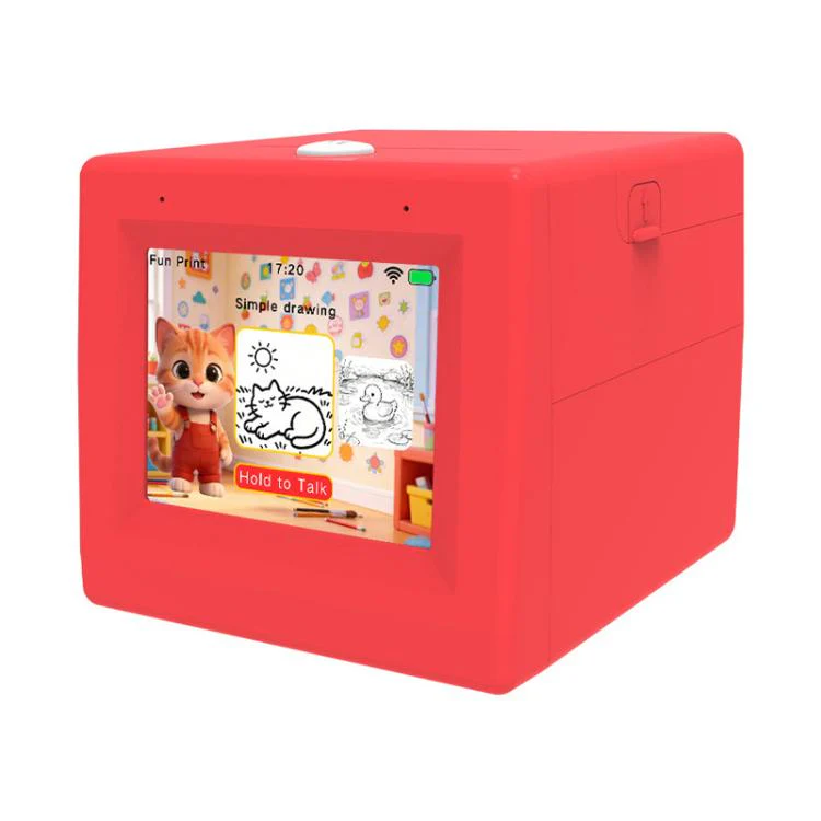 Q15 AI Mini Wireless Thermal Printer with 3.5-inch Screen & Voice-to-Image Function(Red)