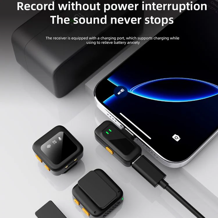 Q18 2 in 1 Lavalier Wireless Microphone, Model:8 Pin Plug - Image 11