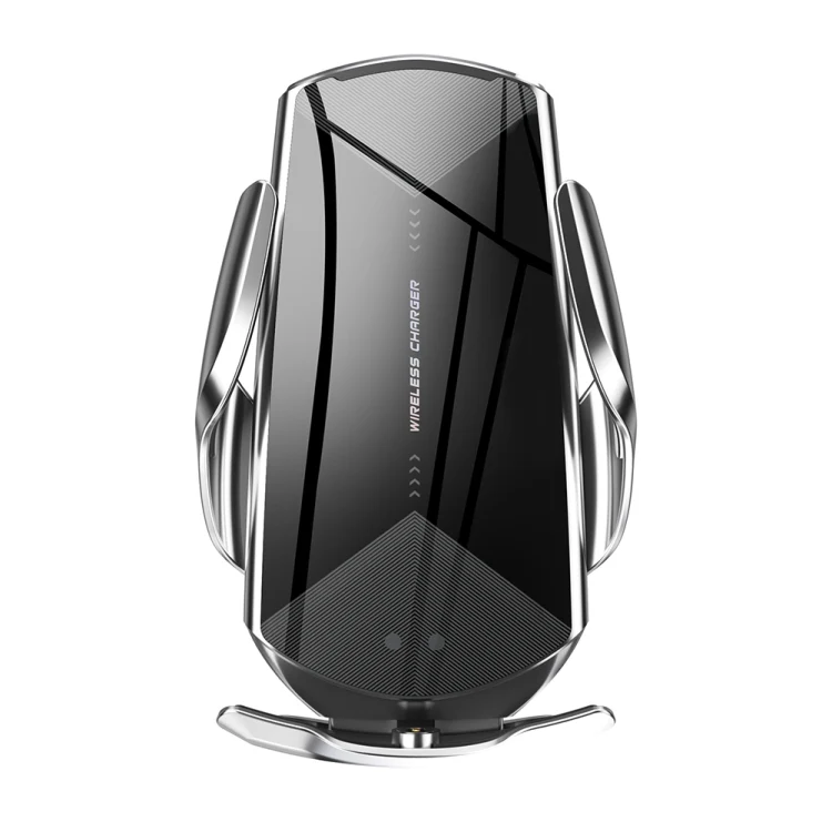Q2 15W Universal Rotation Infrared Induction Magnetic Car Wireless Charging Mobile Phone Holder with Micro USB + 8 Pin + Type-C / USB-C Magnetic Connector(Silver) - Image 2