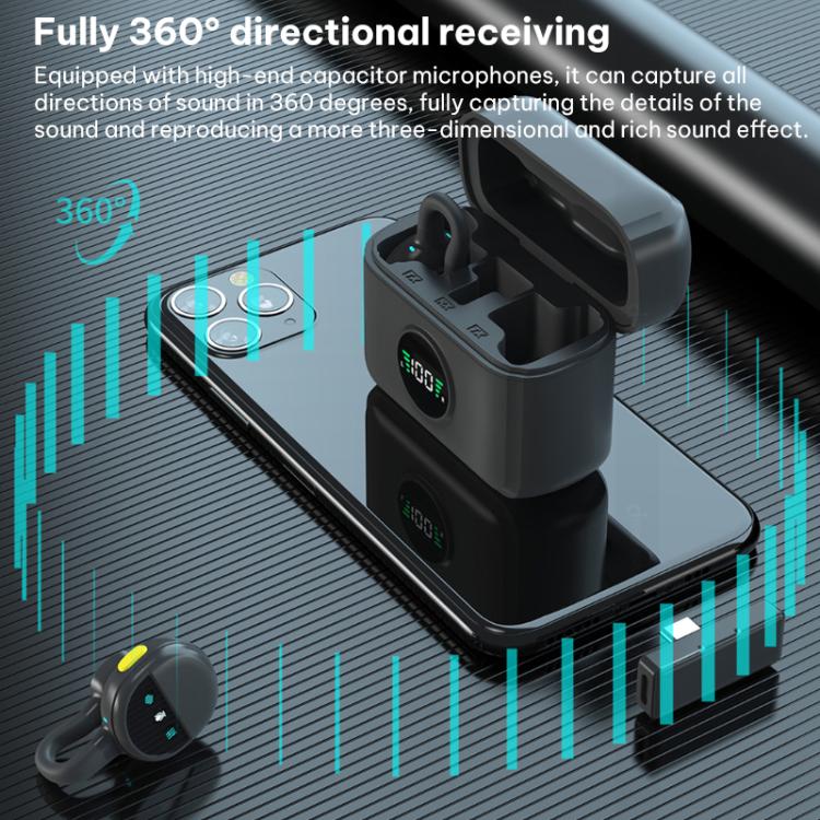 Q28 2 in 1 Lavalier Wireless Noise Cancellation Microphone, Model:Type-C Plug - Image 5