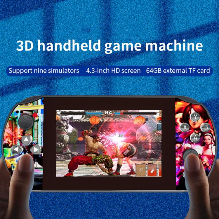 Q3 HD Large-Screen Retro Joystick Handheld Game Console, Color: Blue 64G - Image 3