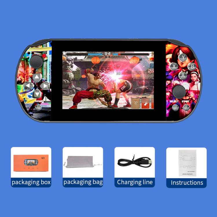 Q3 HD Large-Screen Retro Joystick Handheld Game Console, Color: Red 32G - Image 10