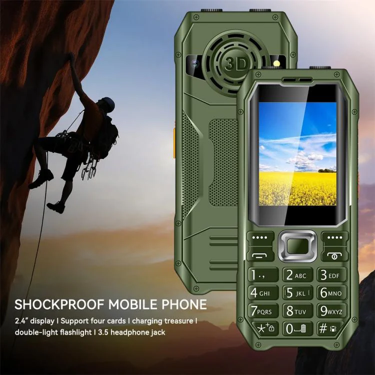 Q6000 Elder Keypad Phone, 2.4 inch, 6800mAh, Dual Flashlights, 21 Keys, SOS, FM, Dual SIM, GSM, Plug:EU Plug(Green) - Image 3