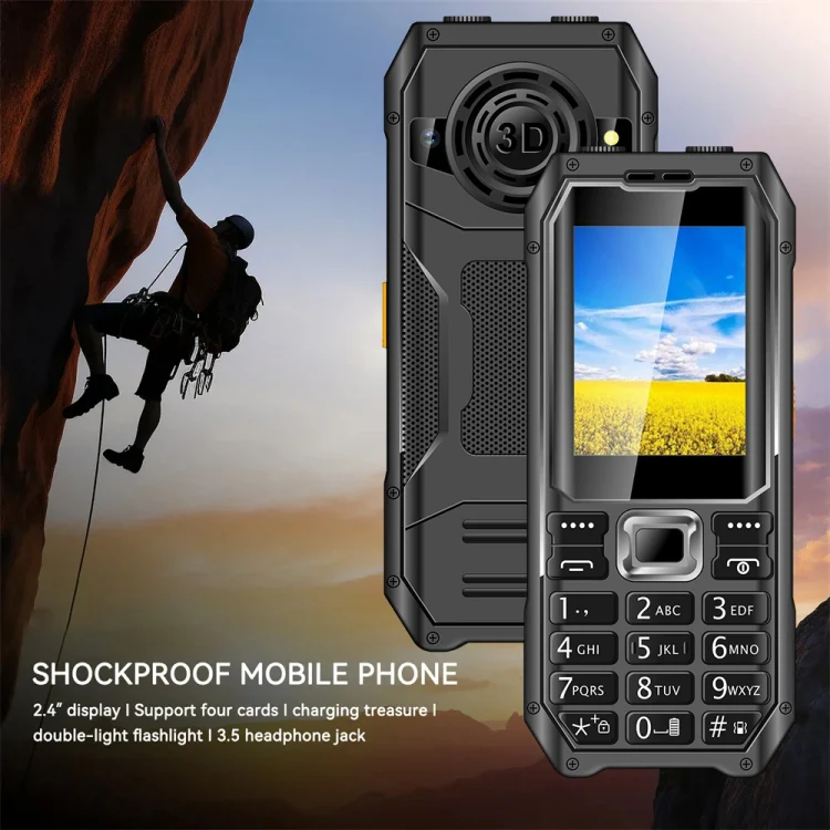 Q6000 Elder Keypad Phone, 2.4 inch, 6800mAh, Dual Flashlights, 21 Keys, SOS, FM, Dual SIM, GSM, Plug:UK Plug(Black) - Image 3