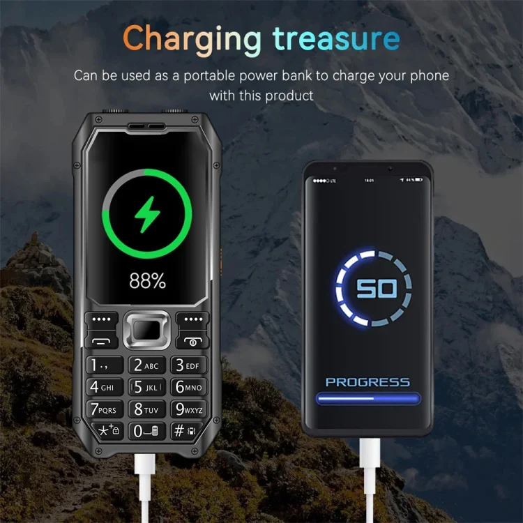 Q6000 Elder Keypad Phone, 2.4 inch, 6800mAh, Dual Flashlights, 21 Keys, SOS, FM, Dual SIM, GSM, Plug:UK Plug(Black) - Image 7
