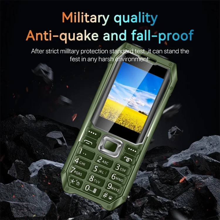 Q6000 Elder Keypad Phone, 2.4 inch, 6800mAh, Dual Flashlights, 21 Keys, SOS, FM, Dual SIM, GSM, Plug:UK Plug(Green) - Image 10