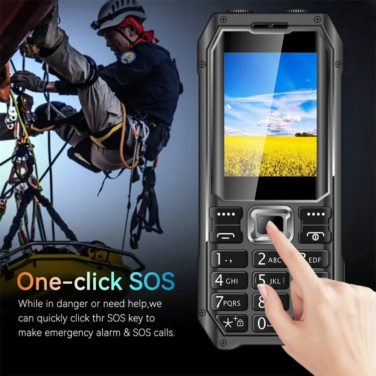Q6000 Elder Keypad Phone, 2.4 inch, 6800mAh, Dual Flashlights, 21 Keys, SOS, FM, Dual SIM, GSM, Plug:US Plug(Black) - Image 13