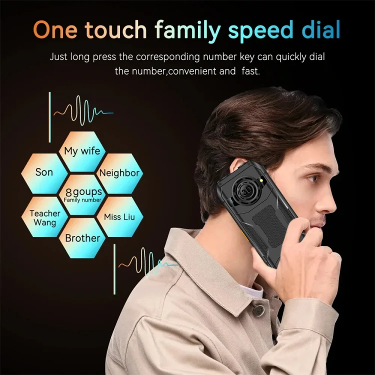 Q6000 Elder Keypad Phone, 2.4 inch, 6800mAh, Dual Flashlights, 21 Keys, SOS, FM, Dual SIM, GSM, Plug:US Plug(Black) - Image 14
