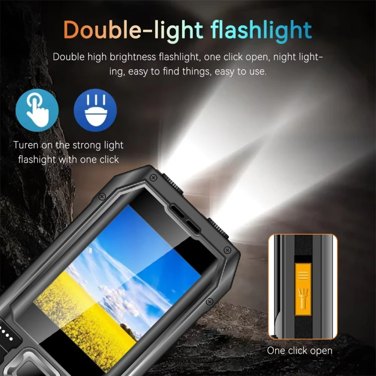 Q6000 Elder Keypad Phone, 2.4 inch, 6800mAh, Dual Flashlights, 21 Keys, SOS, FM, Dual SIM, GSM, Plug:US Plug(Black) - Image 6