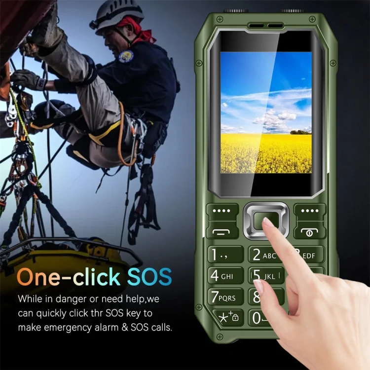 Q6000 Elder Keypad Phone, 2.4 inch, 6800mAh, Dual Flashlights, 21 Keys, SOS, FM, Dual SIM, GSM, Plug:US Plug(Green) - Image 13