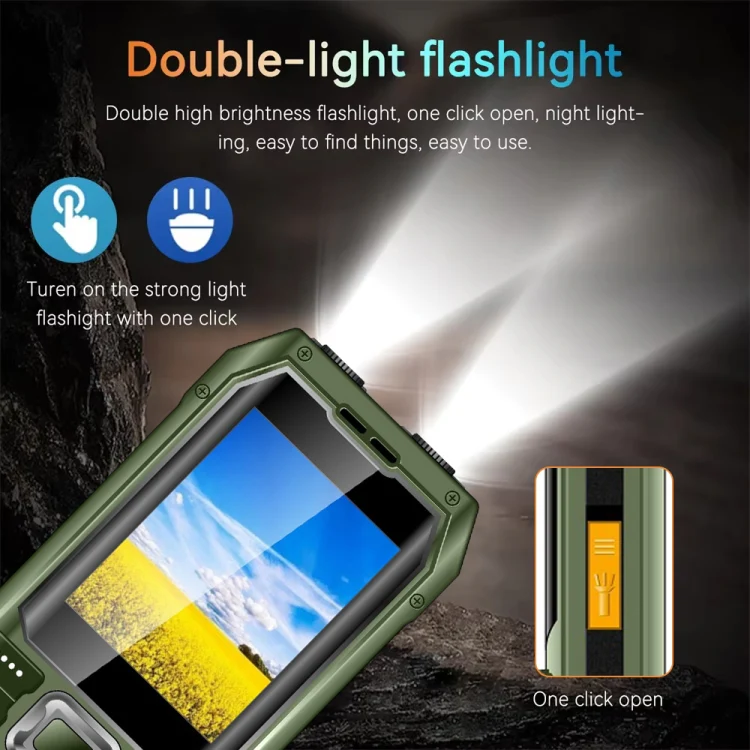 Q6000 Elder Keypad Phone, 2.4 inch, 6800mAh, Dual Flashlights, 21 Keys, SOS, FM, Dual SIM, GSM, Plug:US Plug(Green) - Image 6